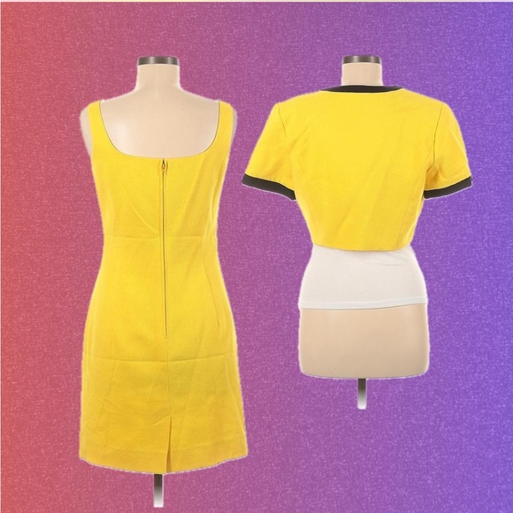 80s 90s yellow dress and shrug combo set! Very Legally Blonde/ Clueless vibes - Picture 2 of 2